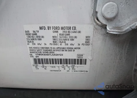 2020 Ford Police Interceptor z USA, uszkodzony, nr VIN 1FM5K8AB7LGA20123